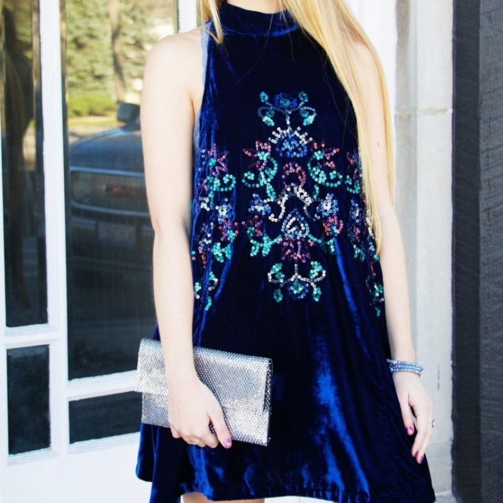Free people blue combo jill velvet